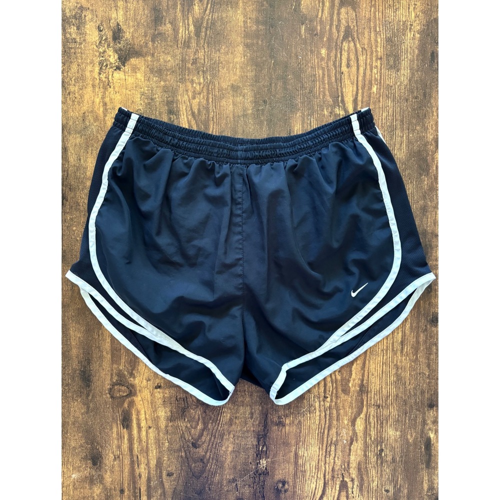 Nike Dri-FIT Tempo Running Shorts Dark Navy White Trim Mesh Panels Size Small